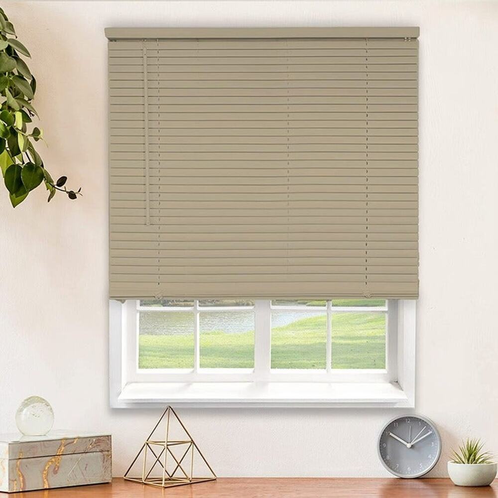 Chicology 23" W x 36" H Cordless Mini Blinds Gloss Cappuccino Window Door 1"